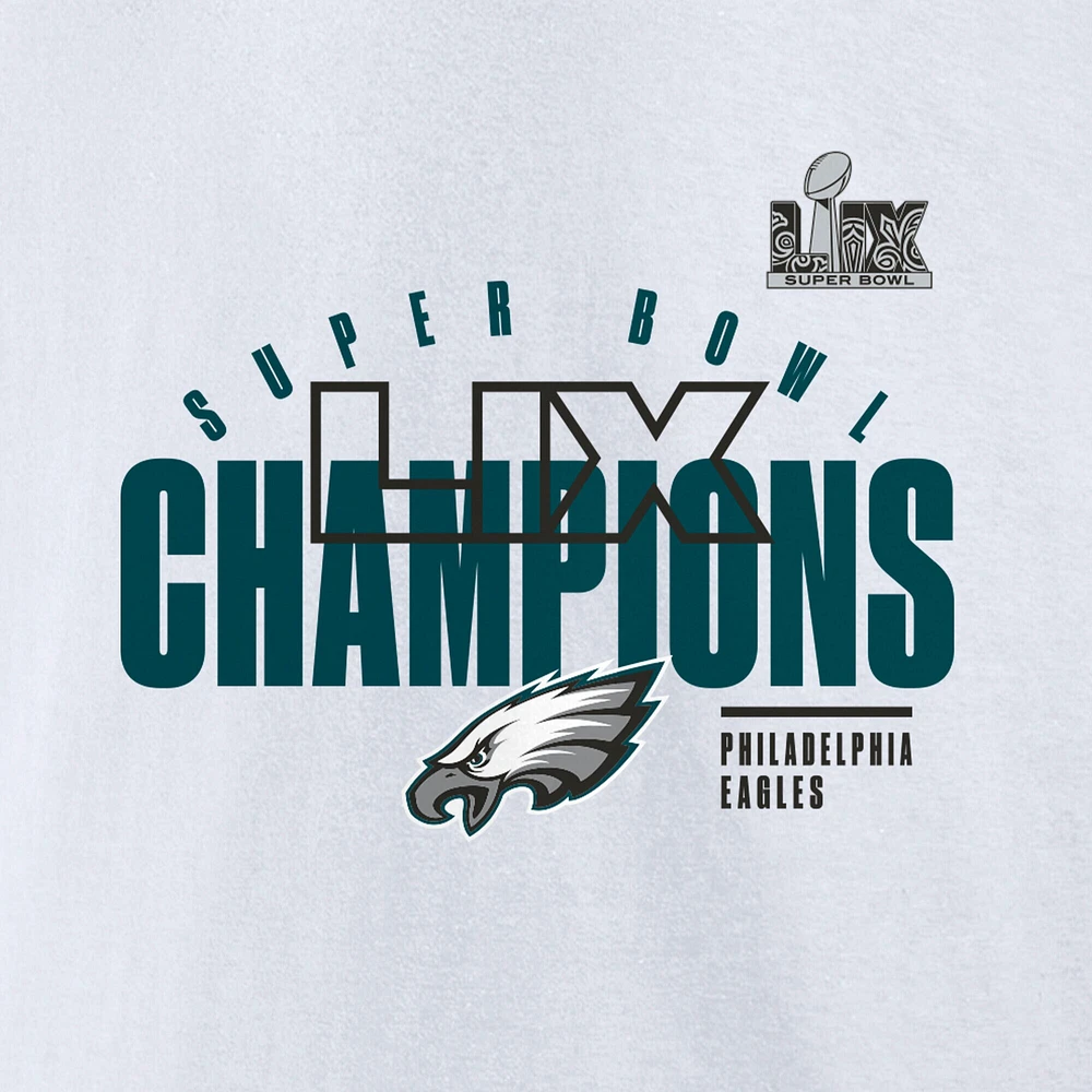 Men's Fanatics White Philadelphia Eagles Super Bowl LIX Champions Iconic Victory Fleece Sweatshirt