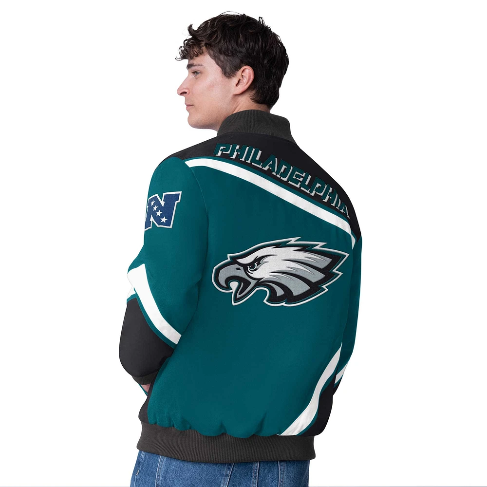 Veste à boutons-pression G-III Extreme Green Philadelphia Eagles Maximum Racing pour homme