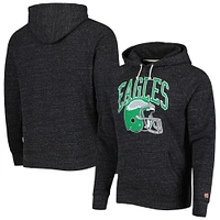 Sweat à capuche Tri-Blend col raglan et logo rétro Philadelphia Eagles pour homme, couleur anthracite