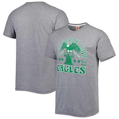 T-shirt à trois mélanges Hyper Local des Eagles de Philadelphie gris Hommage pour hommes