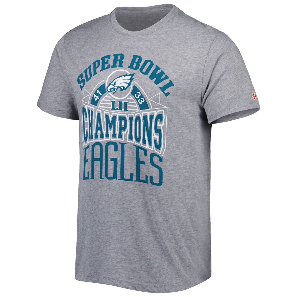 Men's Homage Heather Gray Philadelphia Eagles Super Bowl Classics Tri-Blend T-Shirt