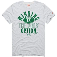Men's Homage Jalen Hurts Ash Philadelphia Eagles  Winning Is The Only Option Tri-Blend T-Shirt