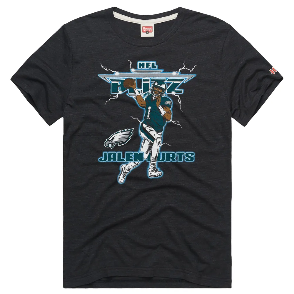 Lids Jalen Hurts Philadelphia Eagles Homage NFL Blitz Player Tri-Blend T- Shirt - Charcoal