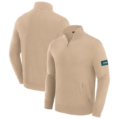 Pull zippé à quart de tour pour homme J. Palmer Tan Philadelphia Eagles Franchise