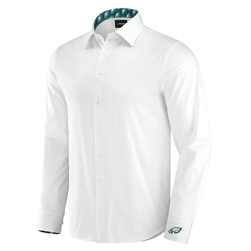 Men's J. Palmer White Philadelphia Eagles Man-In-Motion Long Sleeve Button-Up Dress Shirt