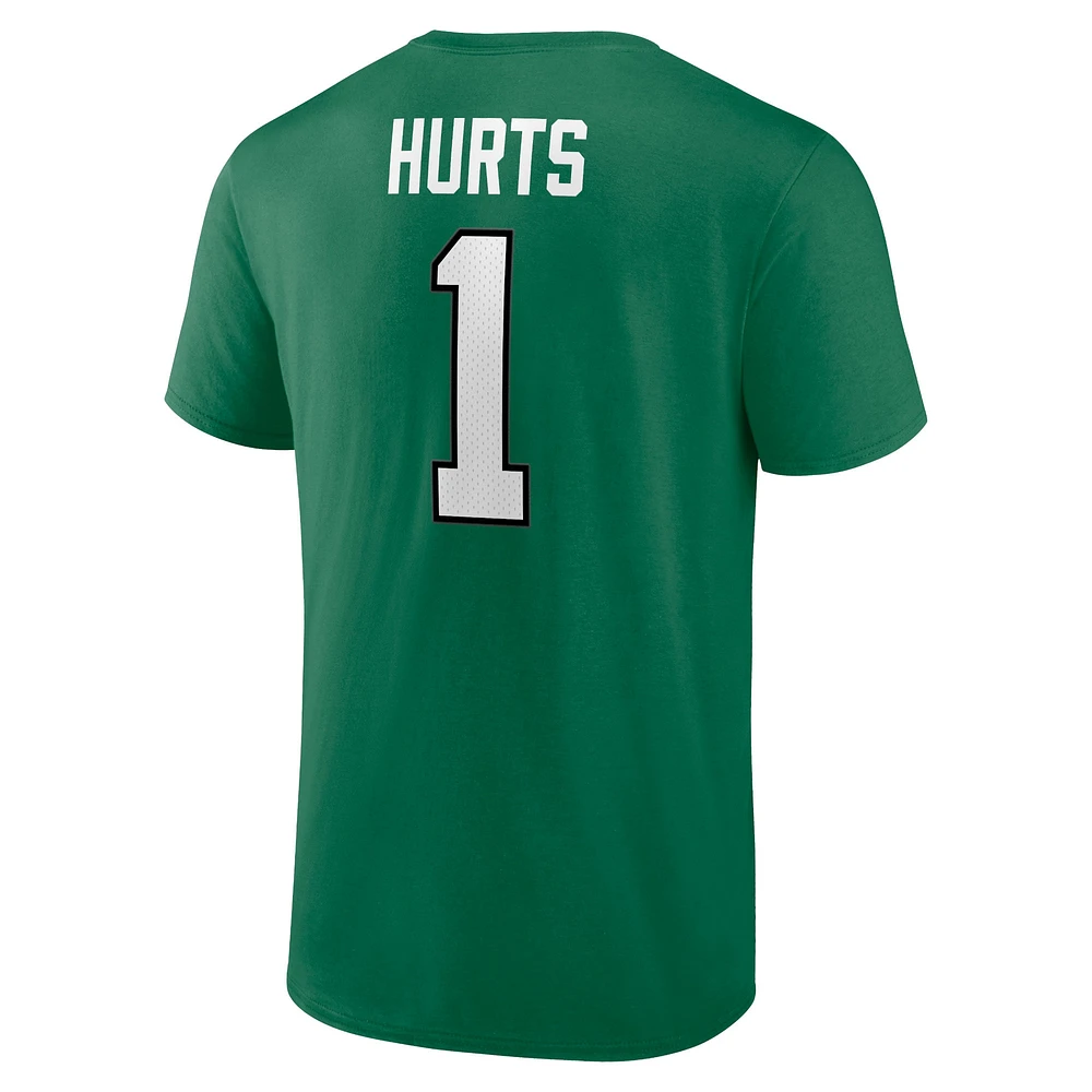 Men's Jalen Hurts Kelly Green Philadelphia Eagles Alternate Icon Player Name & Number T-Shirt