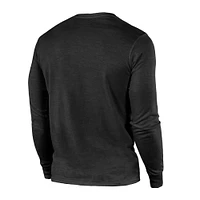 Men's Majestic Threads Charcoal Philadelphia Eagles Two-Time Super Bowl Champions Sky High Long Sleeve Tri-Blend T-Shirt