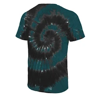 Men's Majestic Threads Midnight Green/Black Philadelphia Eagles Two-Time Super Bowl Champions Hard Count Spiral Tie-Dye T-Shirt