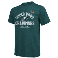 Men's Majestic Threads Midnight Green Philadelphia Eagles Super Bowl LIX Champions Tri-Blend T-Shirt