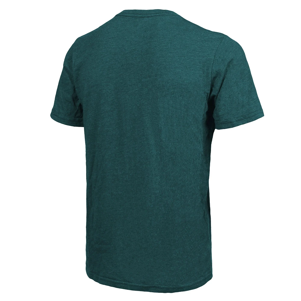 Men's Majestic Threads Midnight Green Philadelphia Eagles Super Bowl LIX Champions Tri-Blend T-Shirt