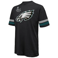 Men's Majestic Threads Saquon Barkley Black Philadelphia Eagles Super Bowl LIX Champions Oversized Player Name & Number T-Shirt