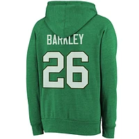 Men's Majestic Threads Saquon Barkley Kelly Green Philadelphia Eagles Name & Number Tri-Blend Pullover Hoodie