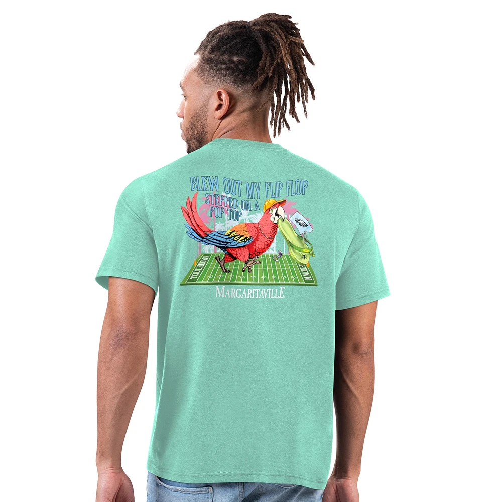 Men's Margaritaville Mint Philadelphia Eagles Flip Flop T-Shirt