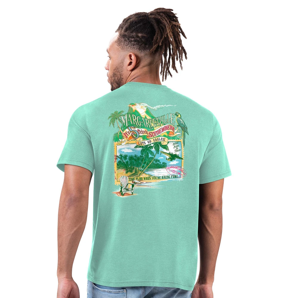 T-shirt Margaritaville Mint pour homme Philadelphia Eagles Time Flies