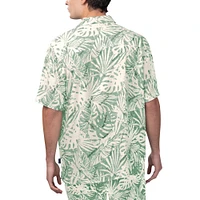 Men's Margaritaville Tan Philadelphia Eagles Sand Washed Monstera Print Party Button-Up Shirt