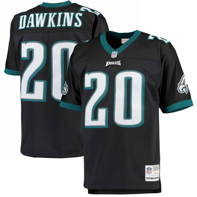 Men's Mitchell & Ness Brian Dawkins Midnight Green Philadelphia Eagles Mesh  Retired Player Name & Number Crew Neck Top