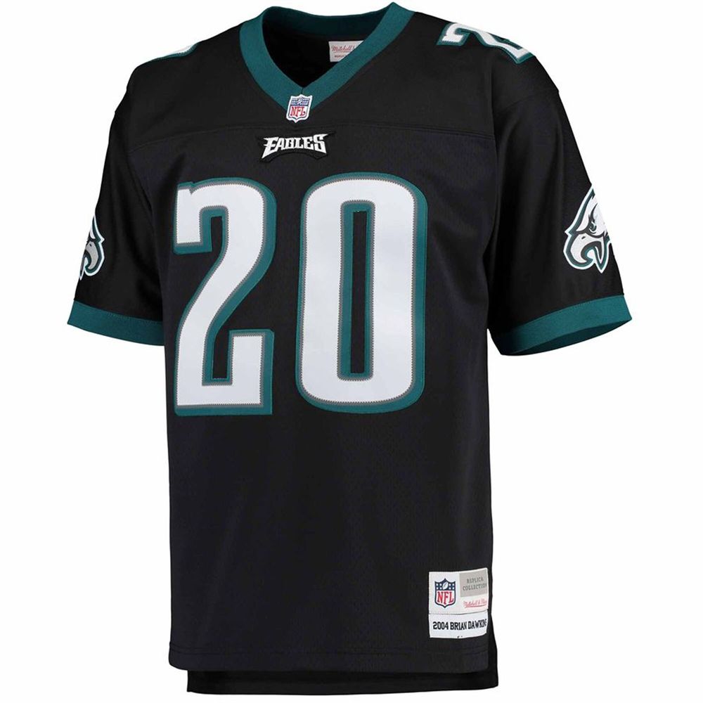 Men's Philadelphia Eagles Brian Dawkins Mitchell & Ness Black Big & Tall  2004 Retired Player Replica Jersey