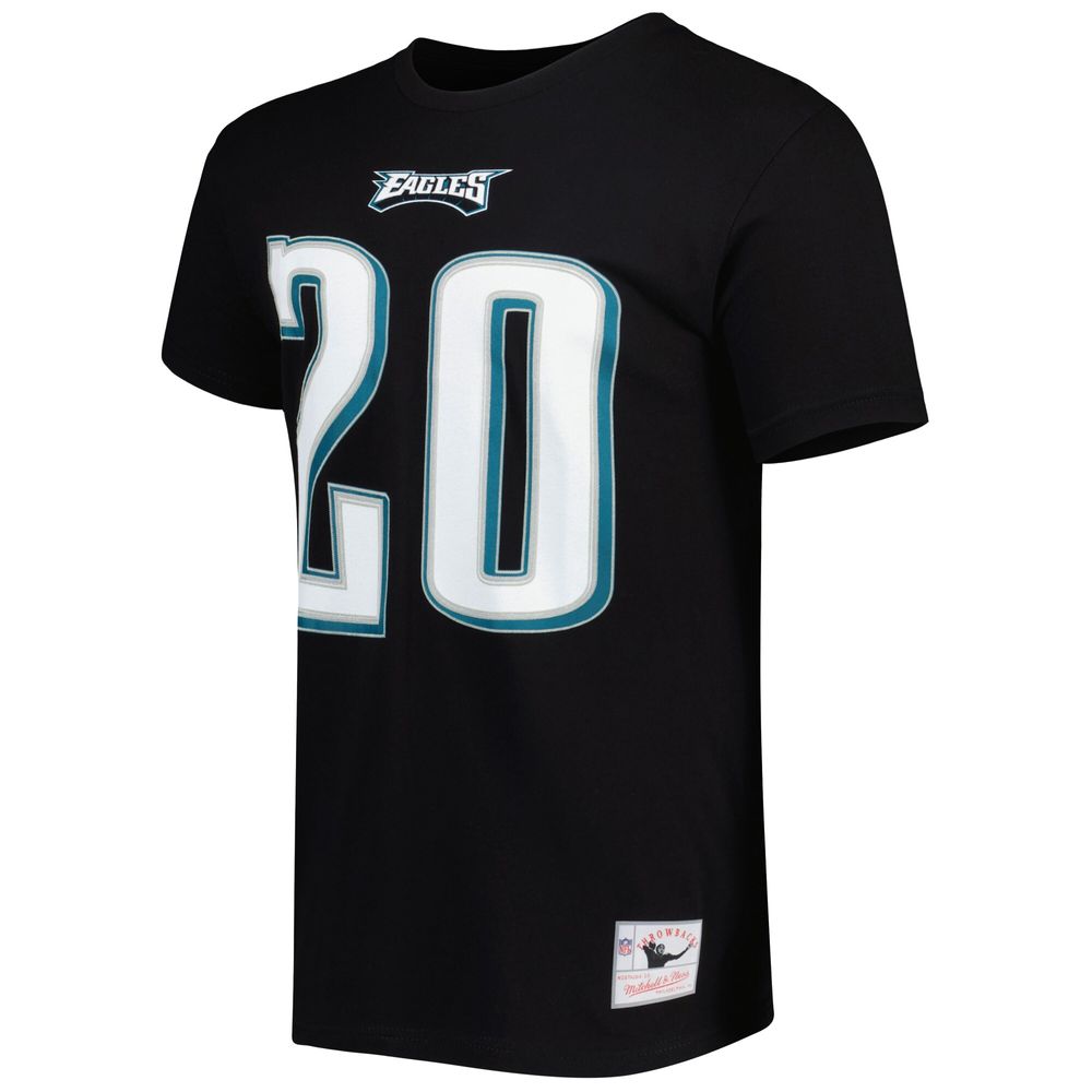 Men's Mitchell & Ness Brian Dawkins Black Philadelphia Eagles Retired Player Logo Name Number T-Shirt