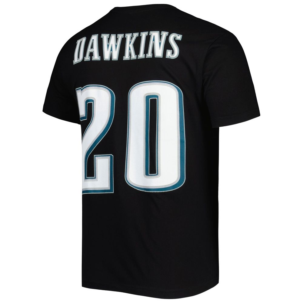 Men's Mitchell & Ness Brian Dawkins Black Philadelphia Eagles Retired Player Logo Name Number T-Shirt