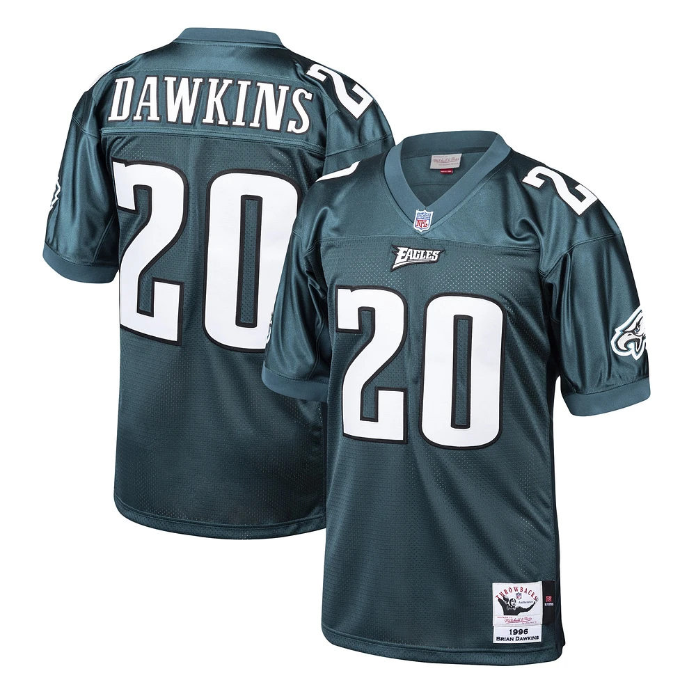 Maillot de joueur retraité Mitchell & Ness Brian Dawkins vert Philadelphia Eagles 1996 authentique pour hommes