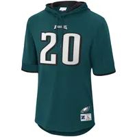 T-shirt à capuche vert avec nom et numéro de joueur retraité des Eagles Philadelphie Mitchell & Ness Brian Dawkins pour hommes