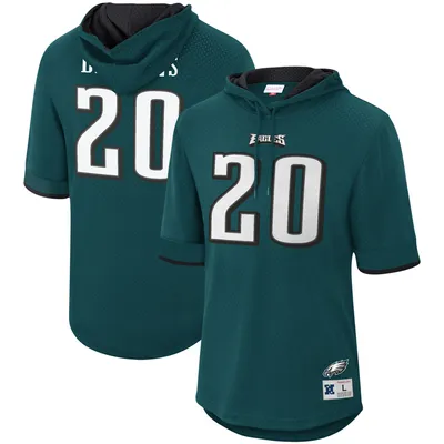 T-shirt à capuche vert avec nom et numéro de joueur retraité des Eagles Philadelphie Mitchell & Ness Brian Dawkins pour hommes