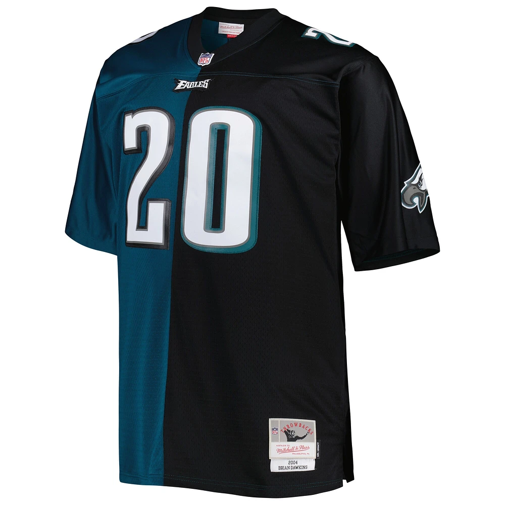 Men's Mitchell & Ness Brian Dawkins Midnight Green/Black Philadelphia Eagles Big Tall Split Legacy Retired Player Replica Jersey