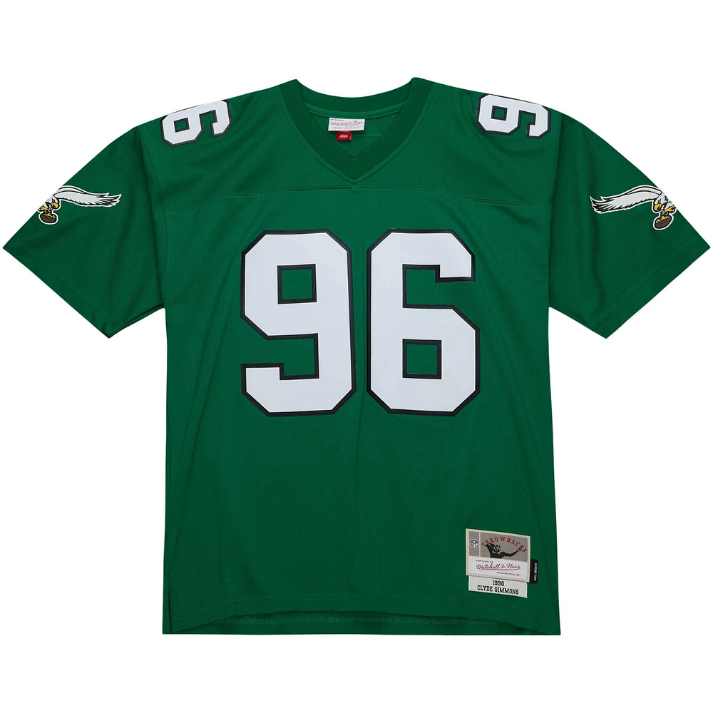 Maillot réplique Mitchell & Ness Clyde Simmons Kelly vert Philadelphia Eagles Legacy pour hommes