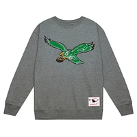 Men's Mitchell & Ness Heather Gray Philadelphia Eagles Basic Fleece Pullover Sweatshirt