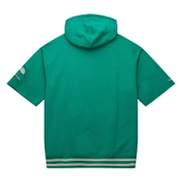 Sweat à capuche manches courtes d'avant-match Kelly Green de Mitchell & Ness pour homme des Philadelphia Eagles