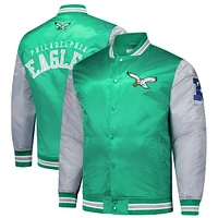 Veste en satin vert Kelly de Mitchell & Ness pour homme des Philadelphia Eagles