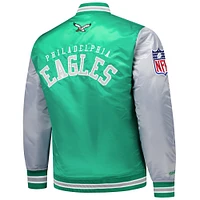 Veste en satin vert Kelly de Mitchell & Ness pour homme des Philadelphia Eagles