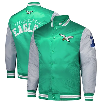 Veste en satin vert Kelly de Mitchell & Ness pour homme des Philadelphia Eagles