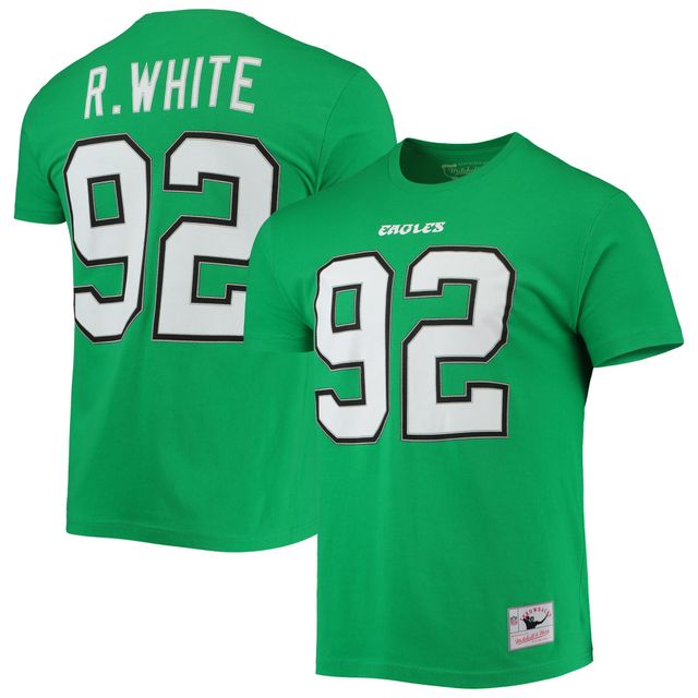 T-shirt avec nom et numéro de joueur retraité Mitchell & Ness Philadelphia Eagles Reggie White Kelly Green pour hommes