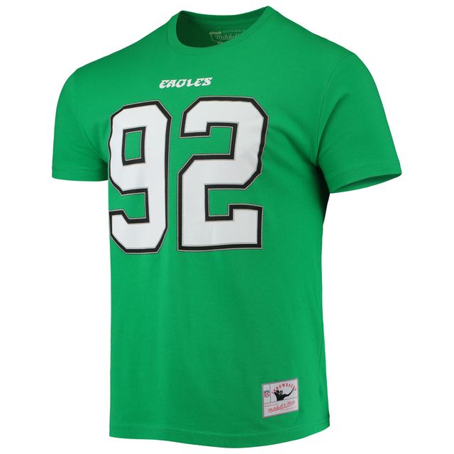 T-shirt avec nom et numéro de joueur retraité Mitchell & Ness Philadelphia Eagles Reggie White Kelly Green pour hommes