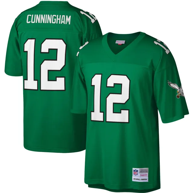 Men's Mitchell & Ness Randall Cunningham Black Philadelphia Eagles Retired  Player Name & Number Mesh T-Shirt