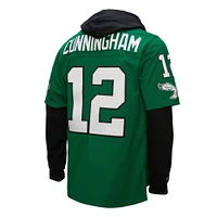 Men's Mitchell & Ness Randall Cunningham Kelly Green Philadelphia Eagles Player Name Number Hoodie Legacy Jersey