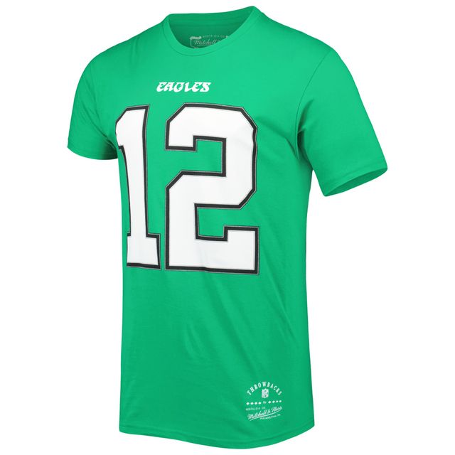 T-shirt avec nom et numéro du joueur retraité Mitchell & Ness Randall Cunningham Kelly Green Philadelphia Eagles pour hommes