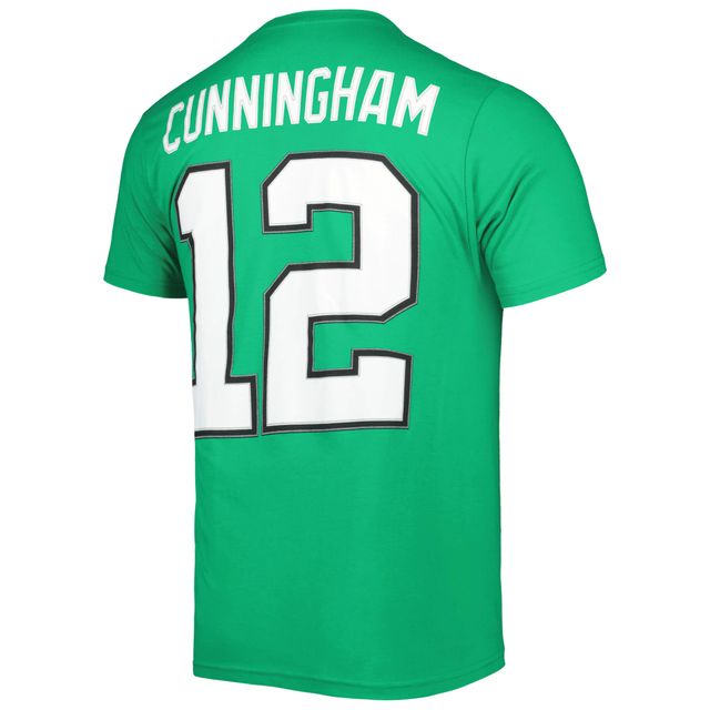 T-shirt avec nom et numéro du joueur retraité Mitchell & Ness Randall Cunningham Kelly Green Philadelphia Eagles pour hommes