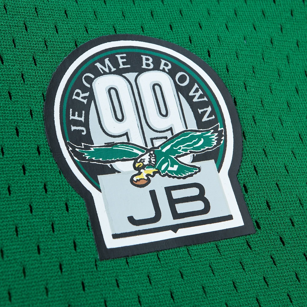 Haut en maille Mitchell & Ness Randall Cunningham Kelly Green Philadelphia Eagles pour hommes, nom et numéro du joueur retraité