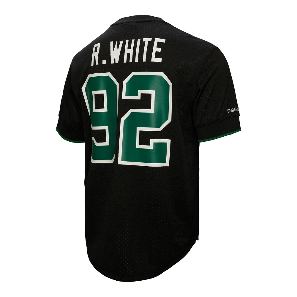 Mitchell & Ness Reggie pour homme Blanc Noir Philadelphia Eagles Retired Player Name Number Mesh Top