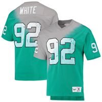 Men's Mitchell & Ness Reggie White Gray/Kelly Green Philadelphia Eagles Retired Player Name Number Diagonal Tie-Dye V-Neck T-Shirt