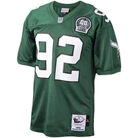 Maillot de joueur retraité authentique Throwback des Eagles Philadelphie Mitchell & Ness Reggie blanc vert pour hommes