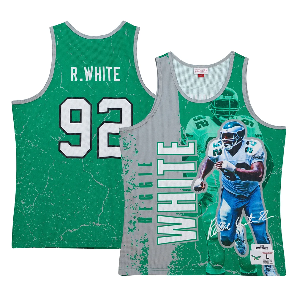 Débardeur Mitchell & Ness Reggie White Kelly Green Philadelphia Eagles 1992 Player Burst pour hommes