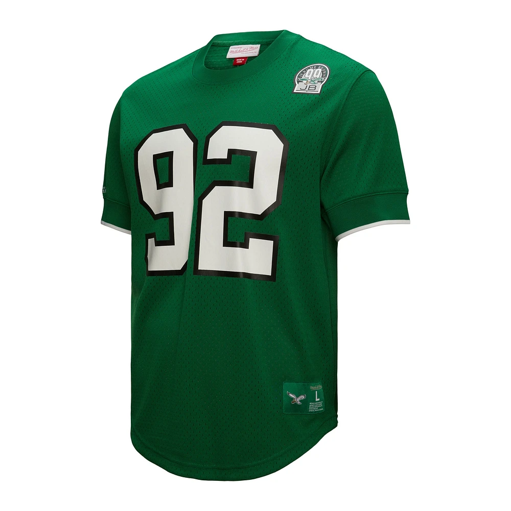 Men's Mitchell & Ness Reggie White Kelly Green Philadelphia Eagles Retired Player Name Number Mesh Top