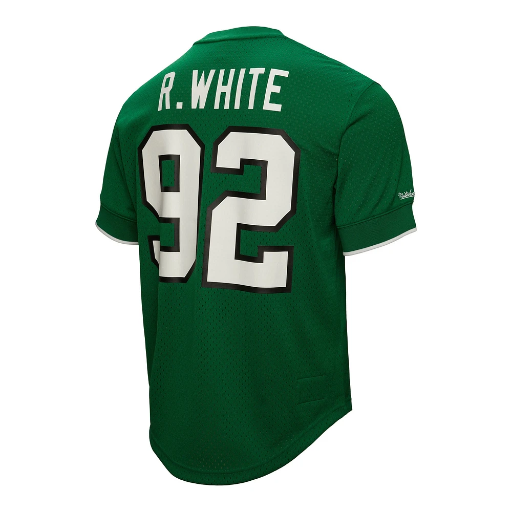 Haut en maille pour homme avec nom et numéro de joueur retraité des Philadelphia Eagles Reggie White Kelly Green Mitchell & Ness