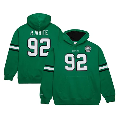 Sweat à capuche pour homme Mitchell & Ness Reggie White Kelly Green Philadelphia Eagles avec nom et numéro de joueur retraité