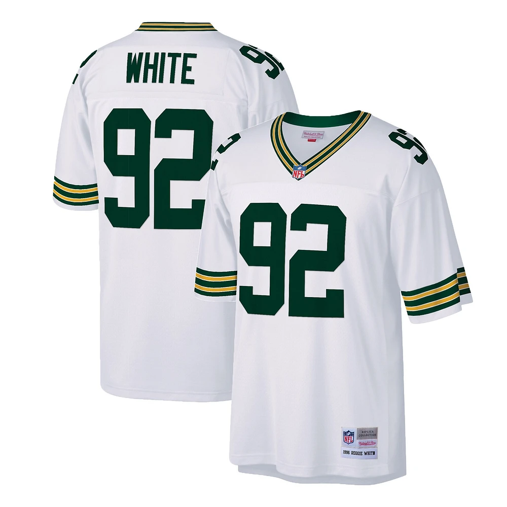 Mitchell & Ness Reggie pour homme blanc Green Bay Packers joueur à la retraite - Réplique de maillot