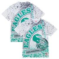 T-shirt blanc à sublimation Philadelphia Eagles Team Burst pour homme de Mitchell & Ness