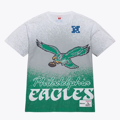 Men's Mitchell & Ness  White Philadelphia Eagles Team Burst Vintage Logo T-Shirt